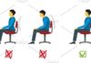 Medical infographic : Correct and bad sitting position. Infographic Elements