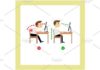 Medical infographic : Correct sitting posture. Medical Infographic