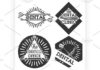 Medical infographic : Vintage dental emblems. Medical Infographic