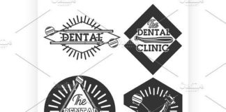 Medical infographic : Vintage dental emblems. Medical Infographic