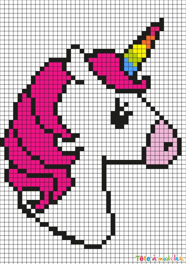 simple pixel art - Pixel Art Tête de licorne - InfographicNow.com ...