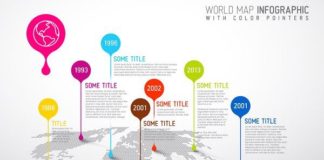map infographic – World Map Infographic with Droplets