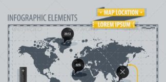 map infographic – Infographic Elements with world map