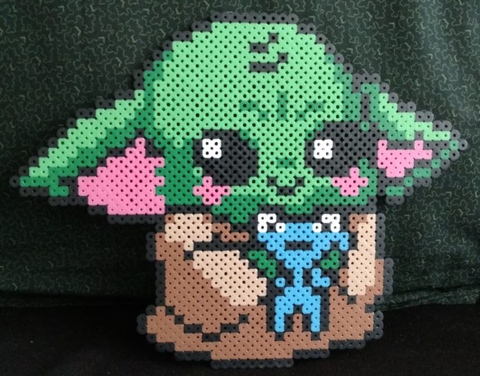 baby yoda pixel art - Star Wars Baby Yoda Cute Pixel Art Bead Sprite