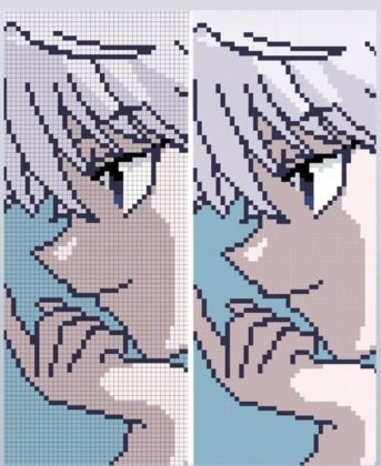 anime pixel art grid - Killua - InfographicNow.com | Your Number One ...