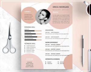 Free Infographic Templates Nude Pink Resume Template Nude Pink CV Template Professional