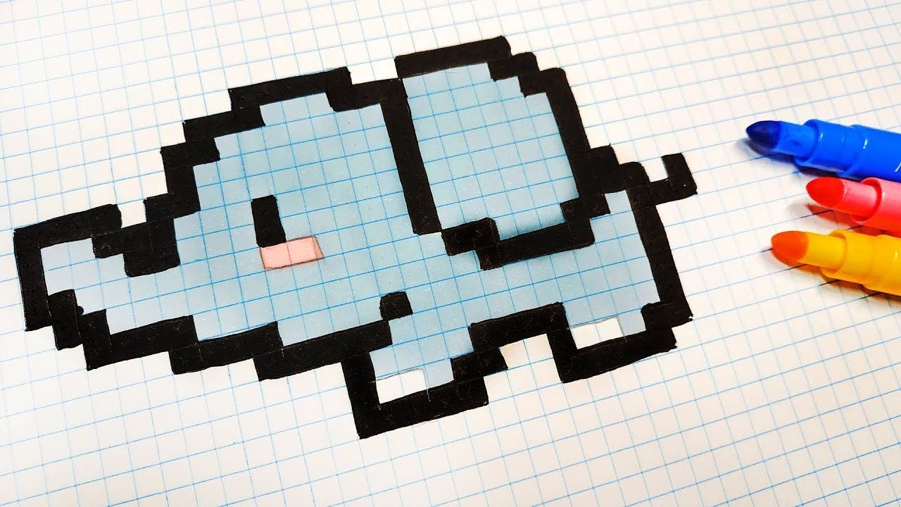 kawaii pixel art - Handmade Pixel Art - How To Draw Kawaii Elephant #